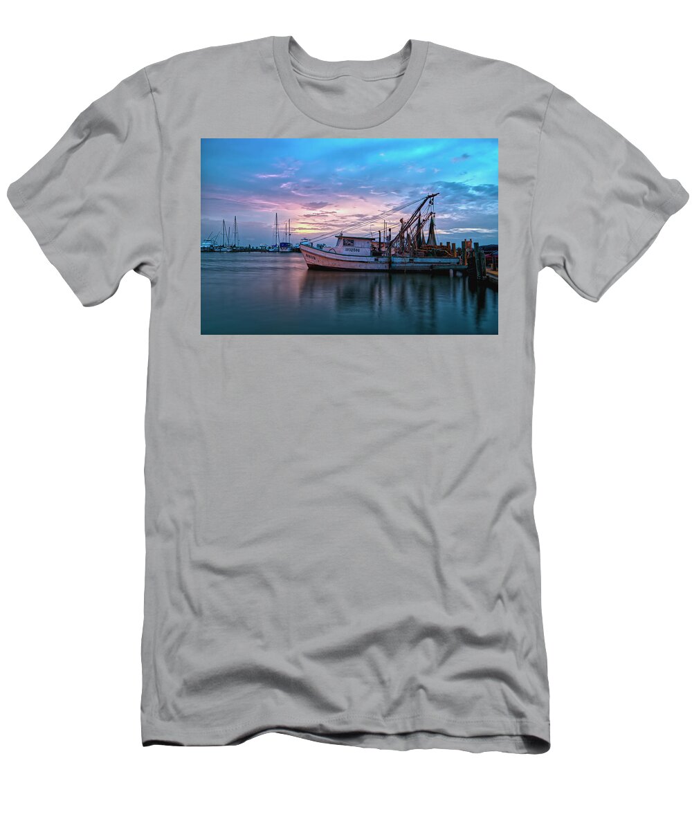 Shrimp Boat T-Shirt featuring the photograph Shrimp Boat Rainbow by Ty Husak