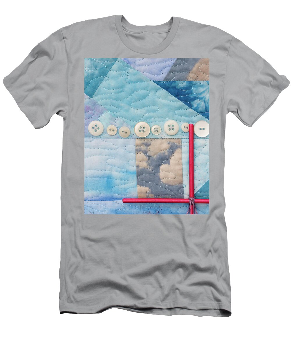 Shrine To Land And Sky T-Shirt featuring the mixed media Shrine to Land and Sky F by Vivian Aumond