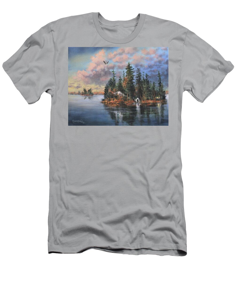 Wisconsin T-Shirt featuring the painting Shropshire Island by Tom Shropshire
