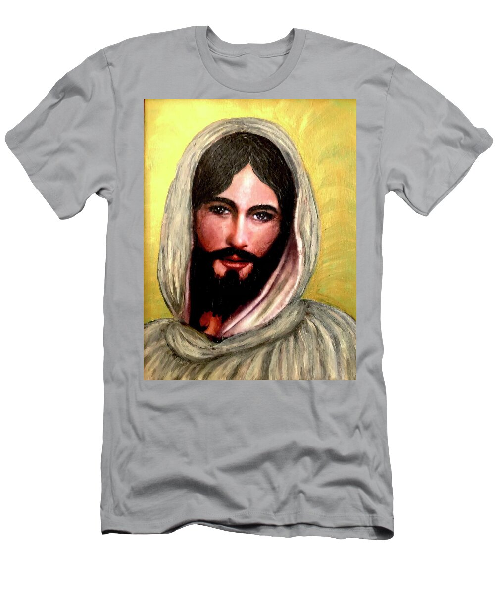 Smiling Jesus T-Shirt by Cena Caterine - Pixels