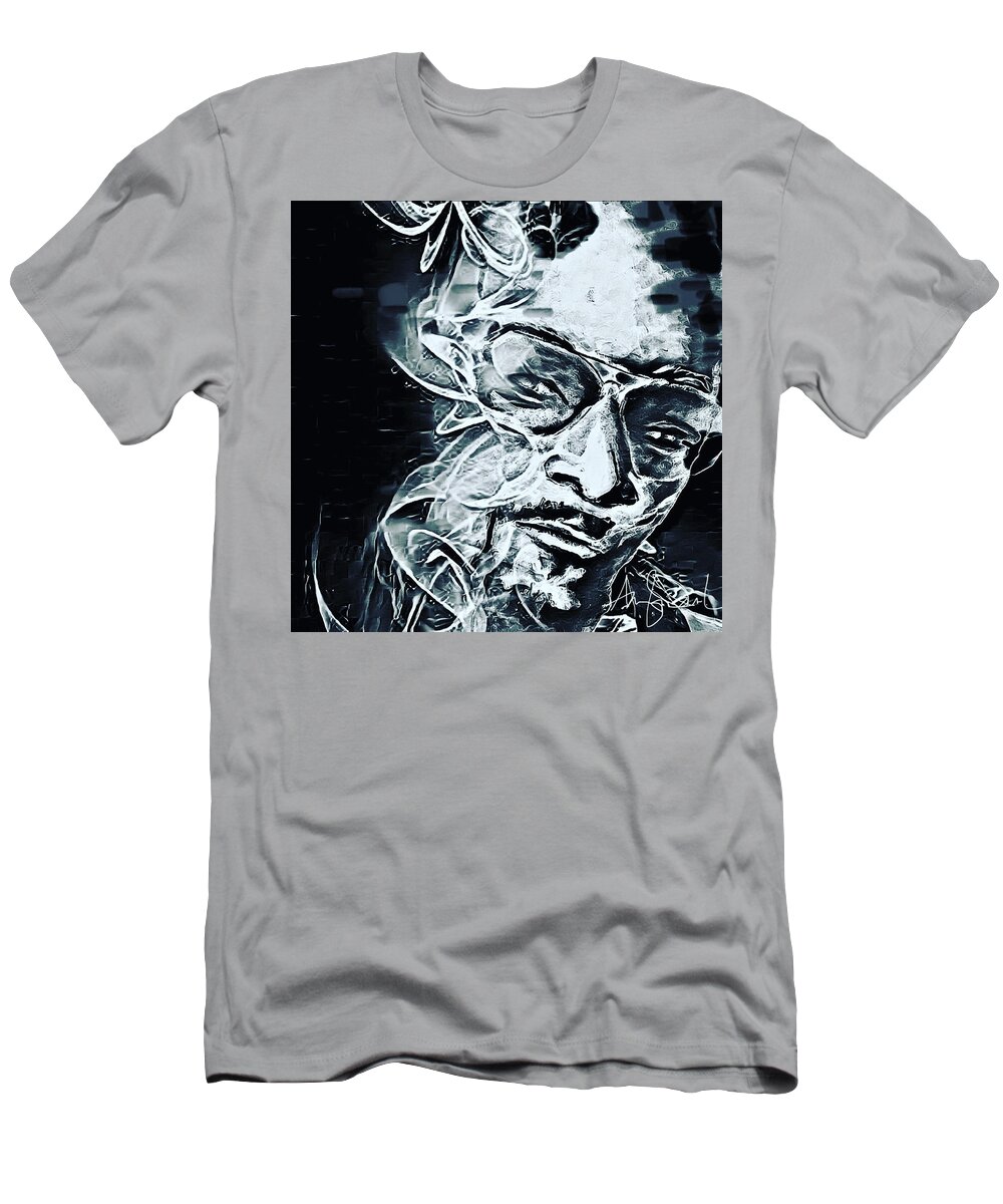  T-Shirt featuring the mixed media Smoke by Angie ONeal