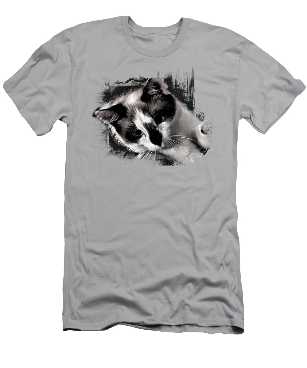 Snowshoe Cat T-Shirt featuring the digital art Snowshoe Kitten by Elisabeth Lucas