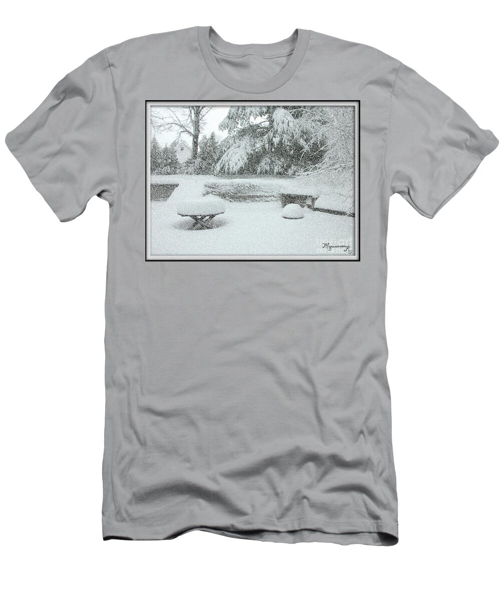 Seasons T-Shirt featuring the photograph Snowy Winter Day by Mariarosa Rockefeller