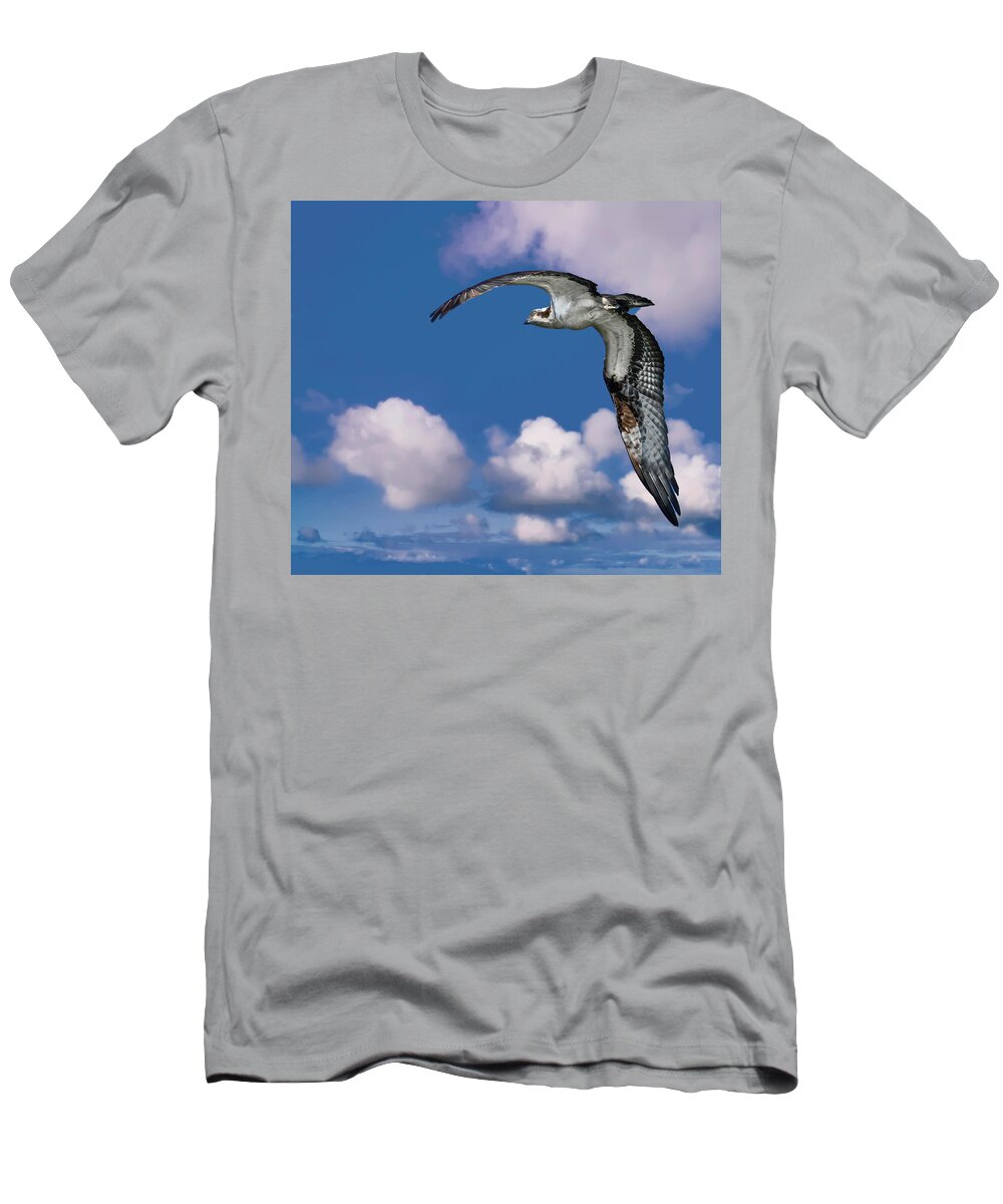 Backyard T-Shirt featuring the photograph Soaring Osprey by Larry Marshall