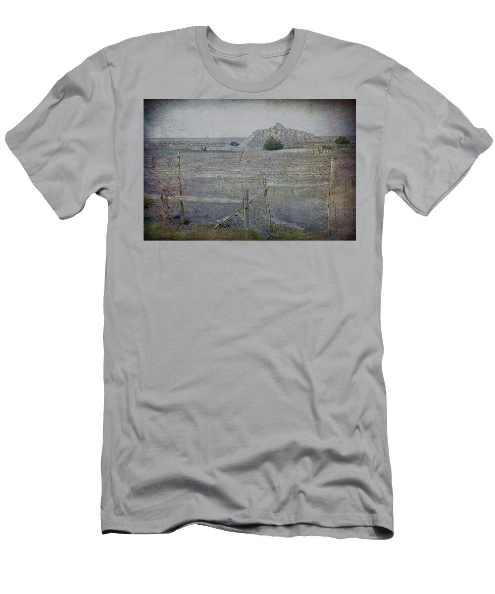 Badlands T-Shirt featuring the photograph South Dakota Badlands Rustic by Cathy Anderson