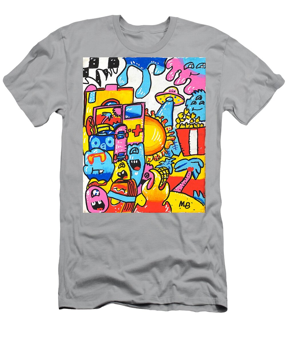Character T-Shirt featuring the drawing Spaceship by Guest Artist - Marco Bilgutay