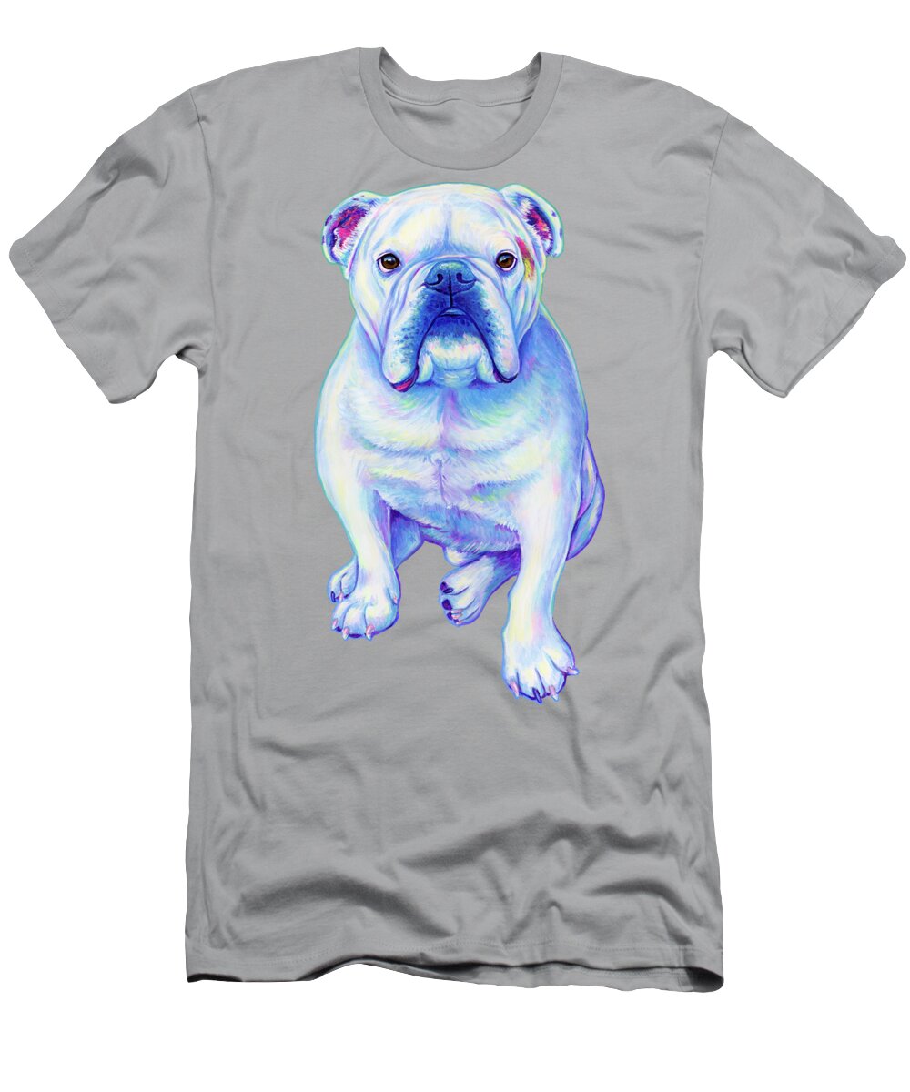 Bulldog T-Shirt featuring the painting Spartacus the Bulldog by Rebecca Wang