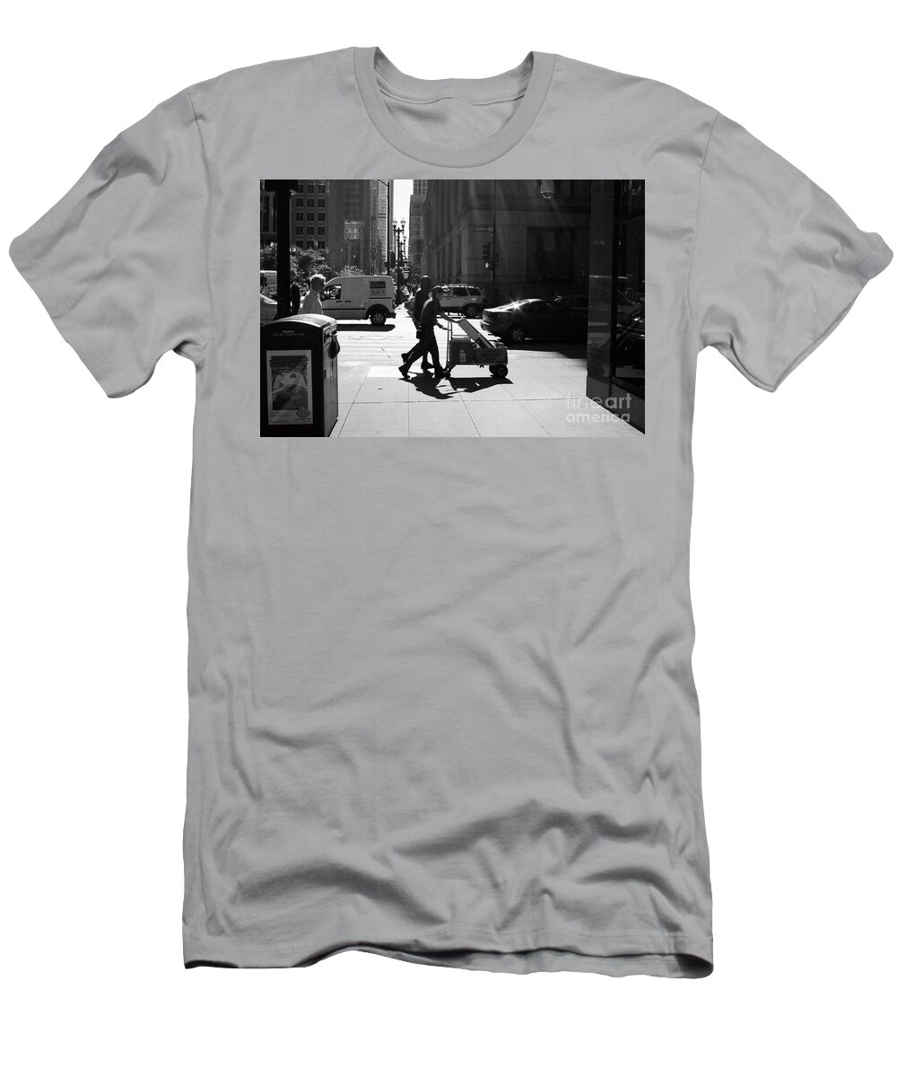 Street Photography T-Shirt featuring the photograph Speedy Delivery by Frank J Casella