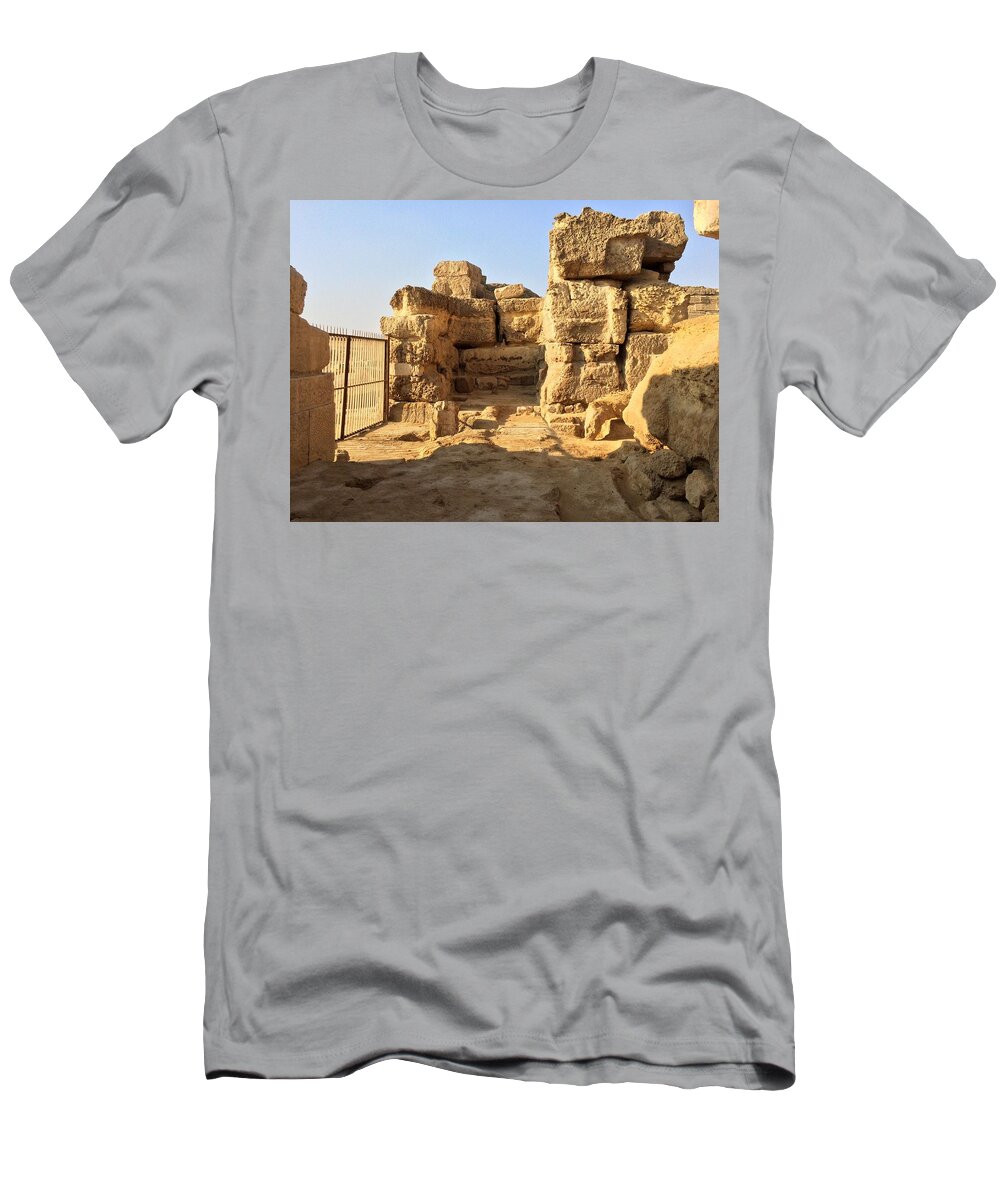 Giza T-Shirt featuring the photograph Sphinx Temple, Giza by Trevor Grassi
