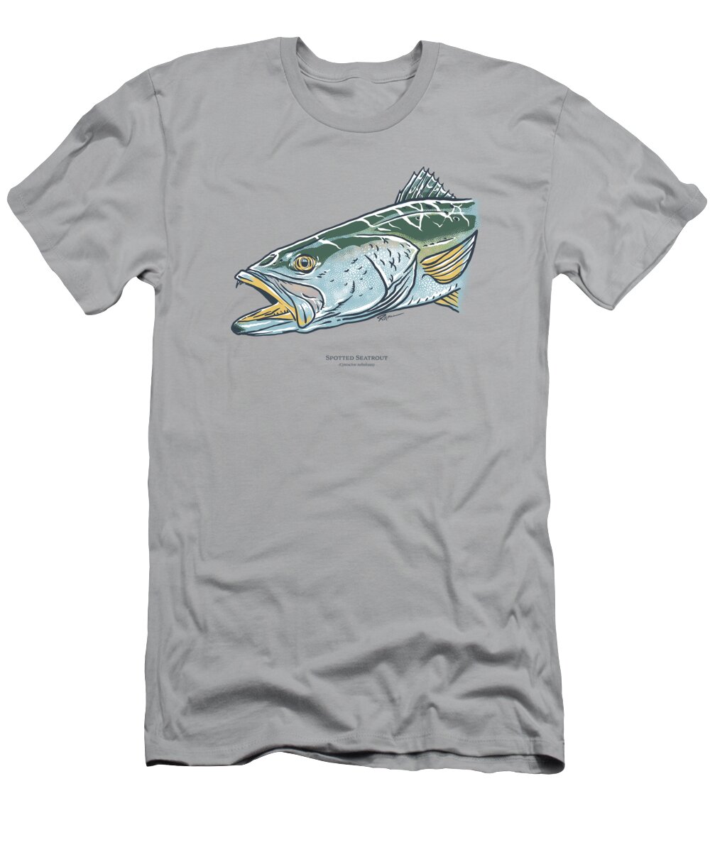 Spotted Seatrout T-Shirt featuring the digital art Spotted Seatrout by Kevin Putman
