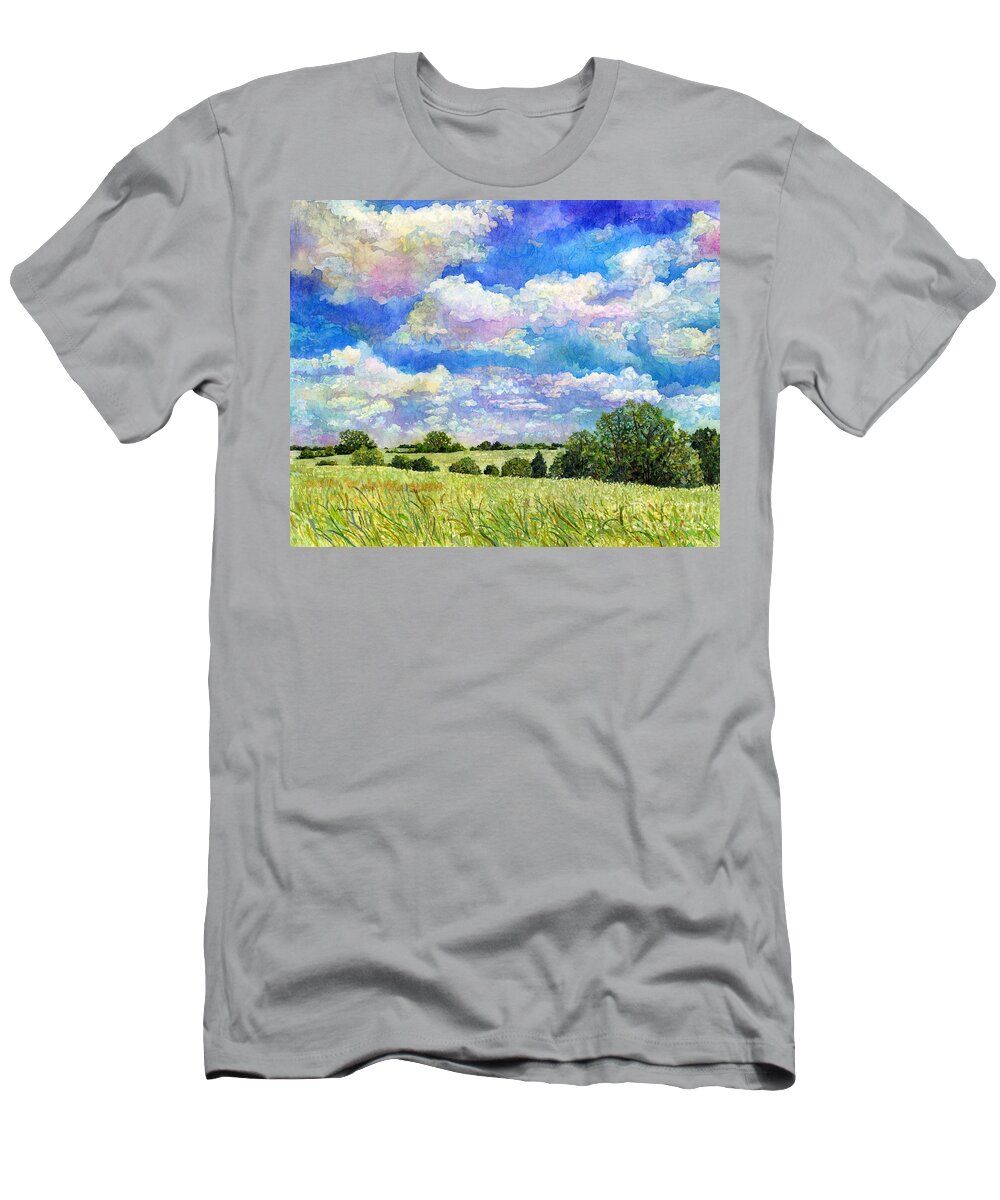 Clouds T-Shirt featuring the painting Spring Day by Hailey E Herrera