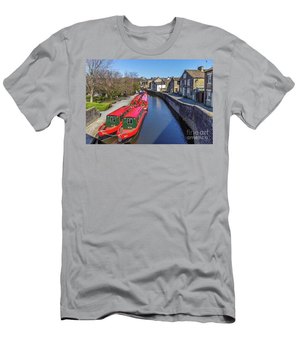 Barge T-Shirt featuring the photograph Springs Branch, Skipton, North Yorkshire by Tom Holmes Photography