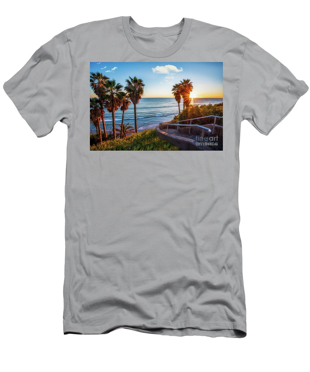Beach T-Shirt featuring the photograph Stairway to Swami's Beach by David Levin