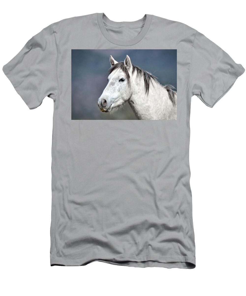 Wild Horses T-Shirt featuring the photograph Stallion Portrait by American Landscapes