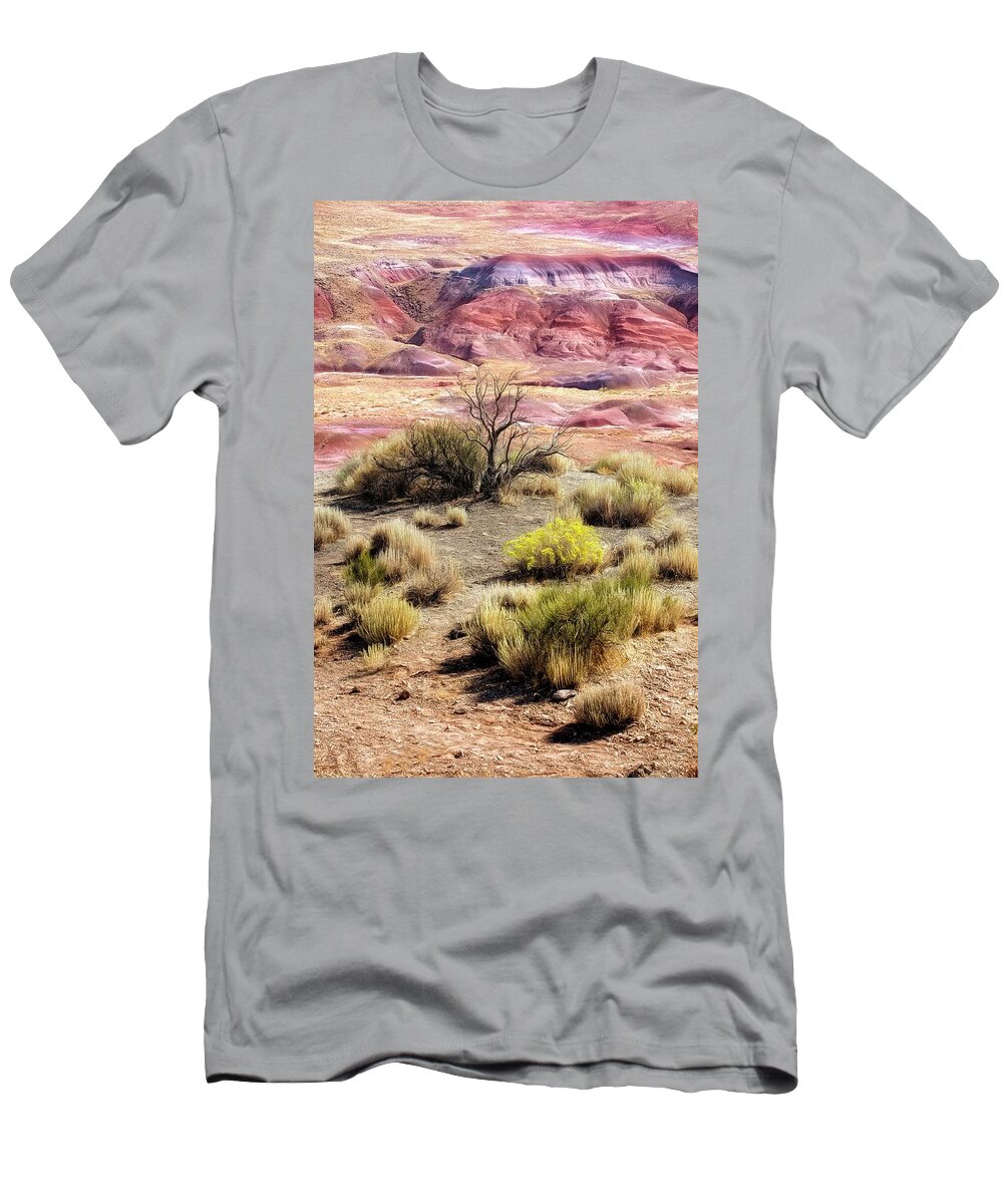 Petrified Forest T-Shirt featuring the photograph Stand Alone Tree by Deborah Penland