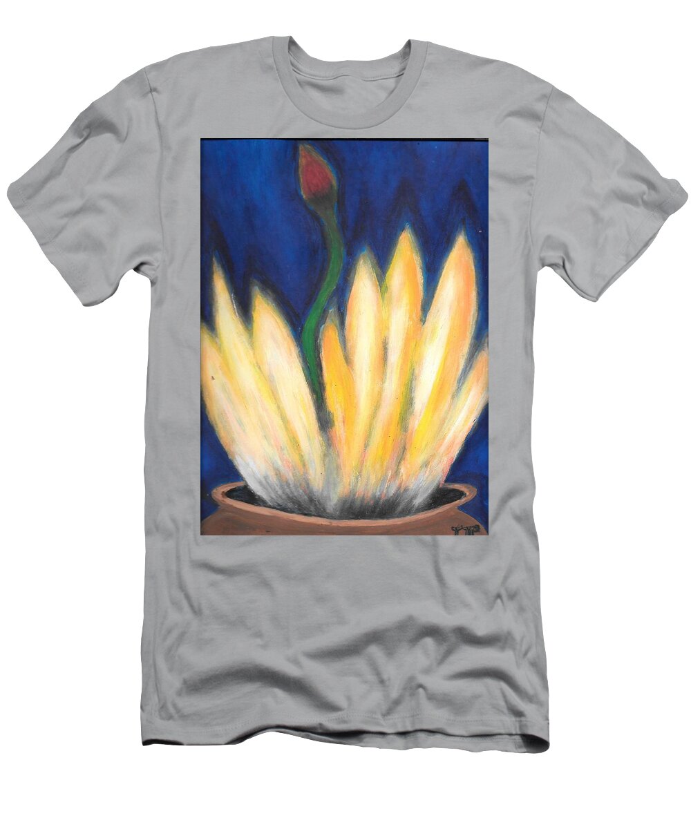 Fire T-Shirt featuring the painting STD by Esoteric Gardens KN