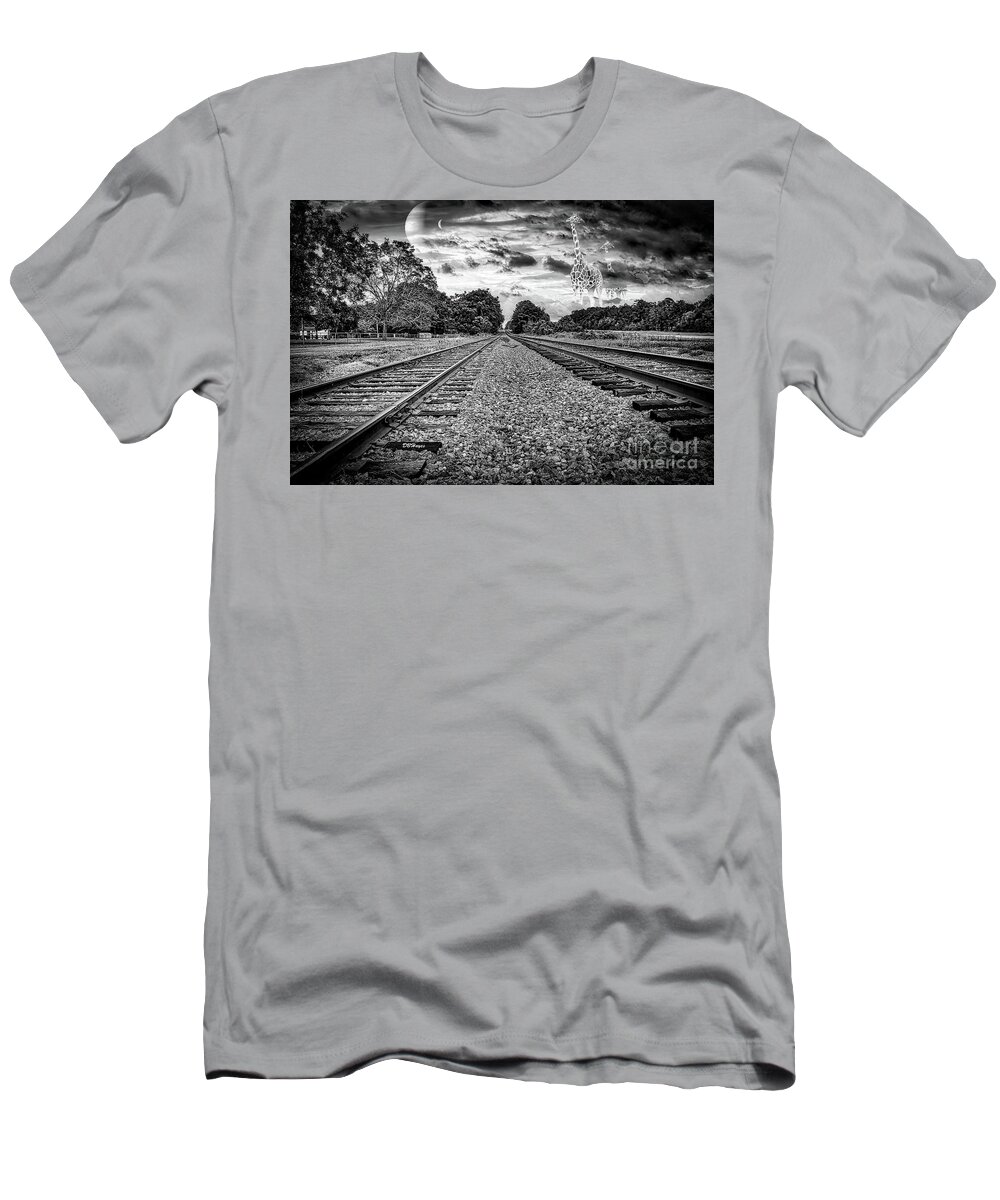 Black & Whites T-Shirt featuring the photograph Strange World In Black And White by DB Hayes