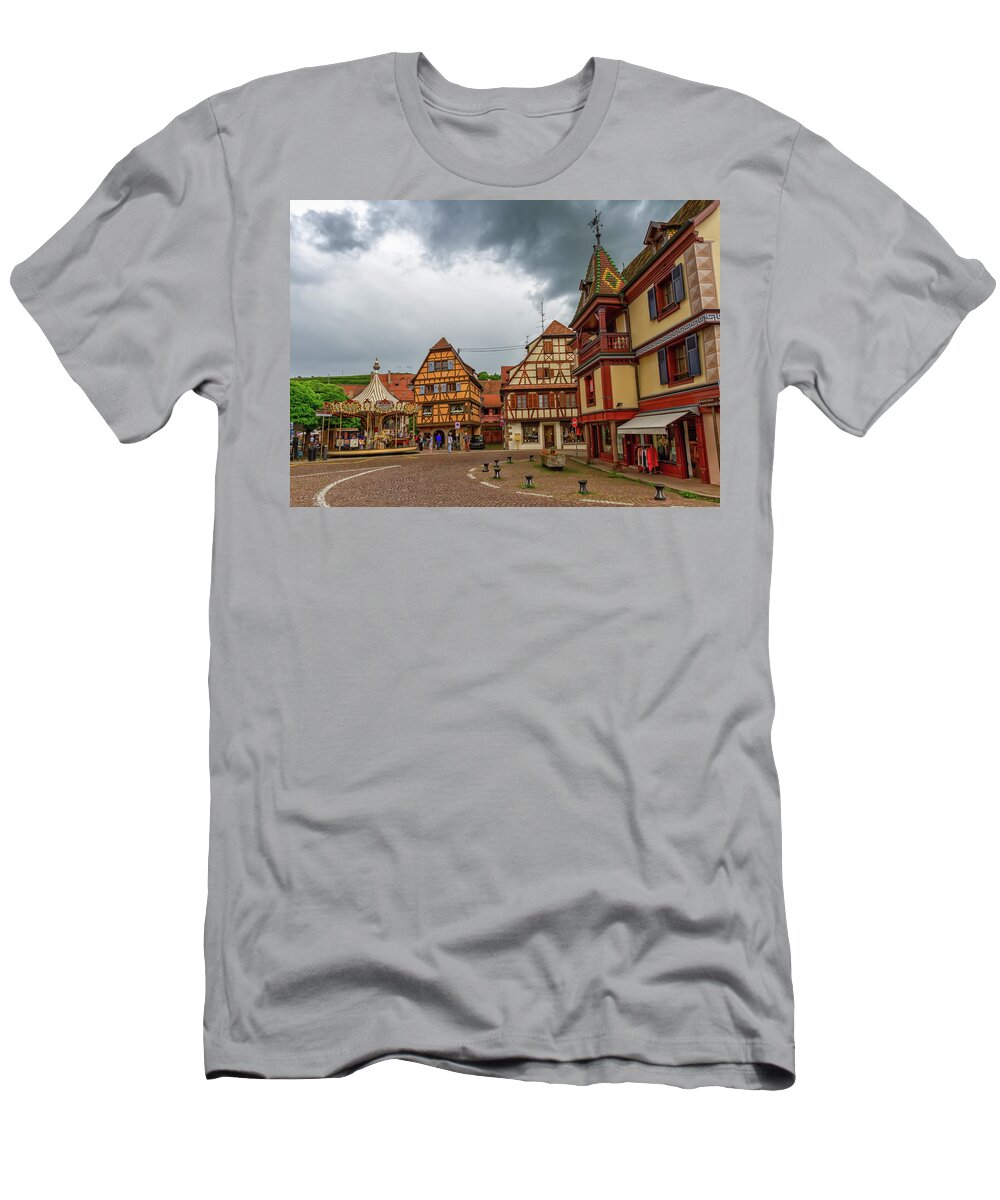 Obernai T-Shirt featuring the photograph Street and traditional houses in Obernai, Alsace, France by Elenarts - Elena Duvernay photo