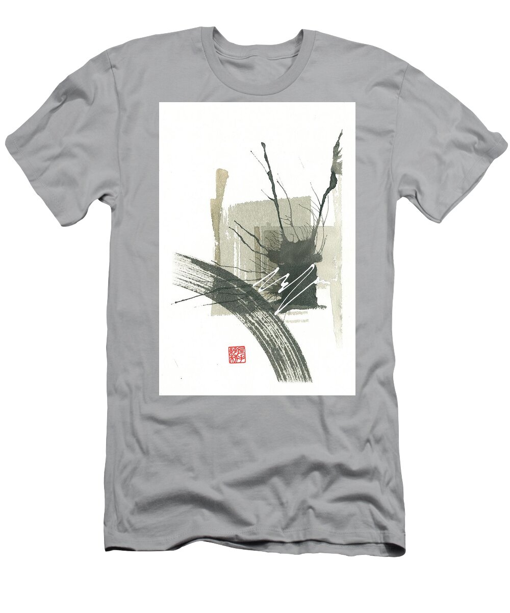 Asian Art T-Shirt featuring the drawing Sumi Study IV by Sally Penley