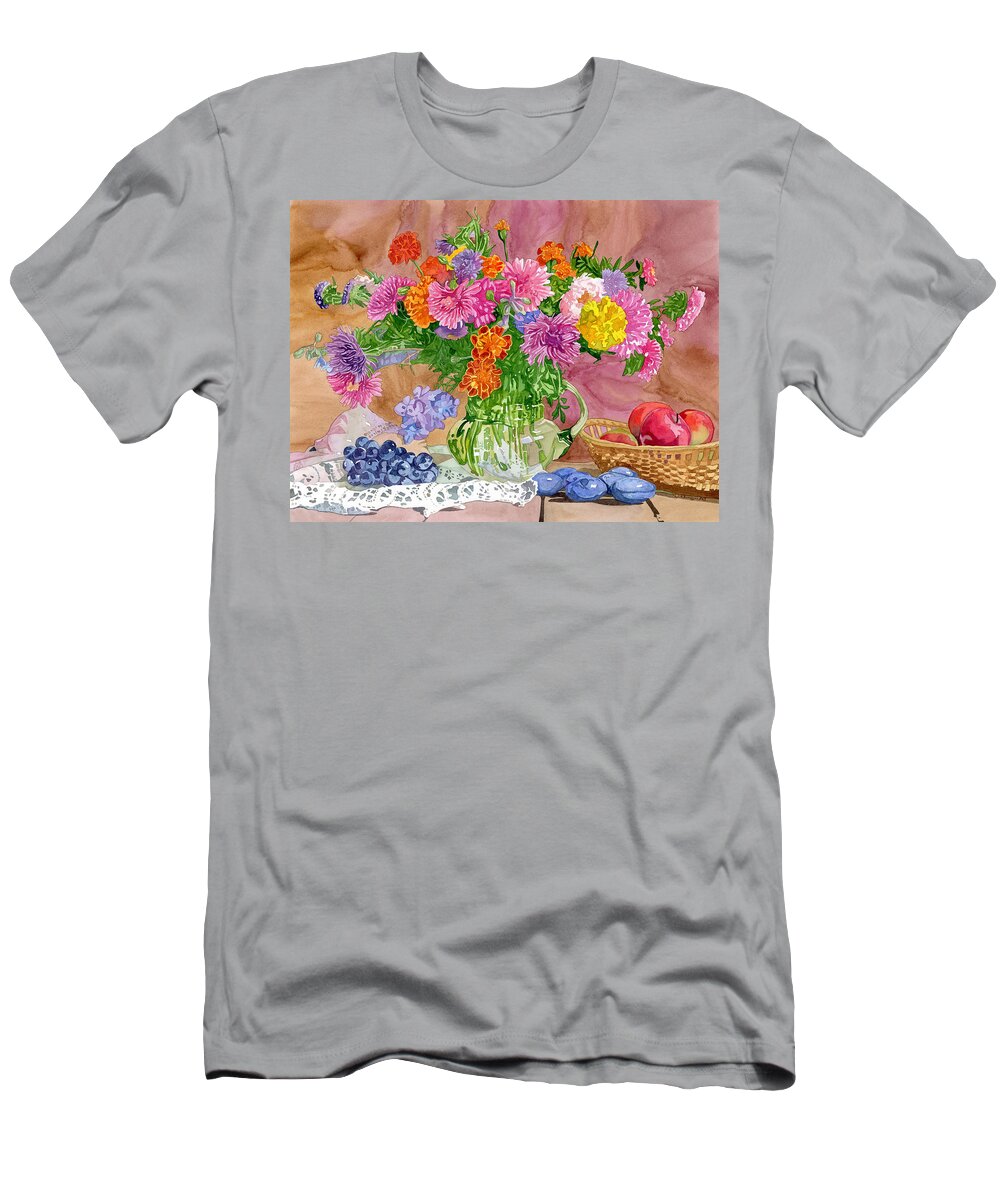 Summer T-Shirt featuring the painting Summer Bouquet by Espero Art