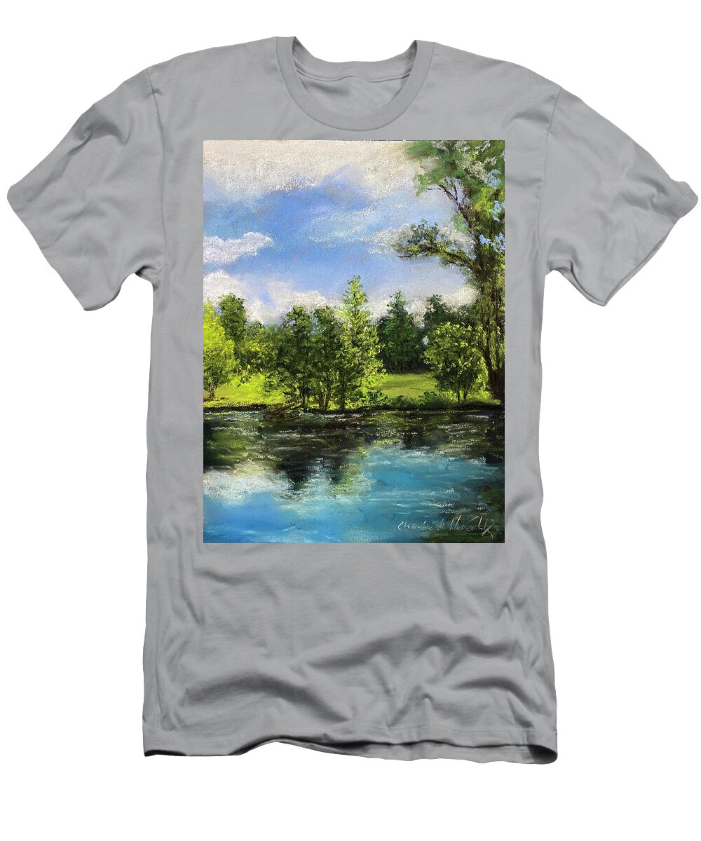 Landscape T-Shirt featuring the painting Summer Day by Charlene Fuhrman-Schulz