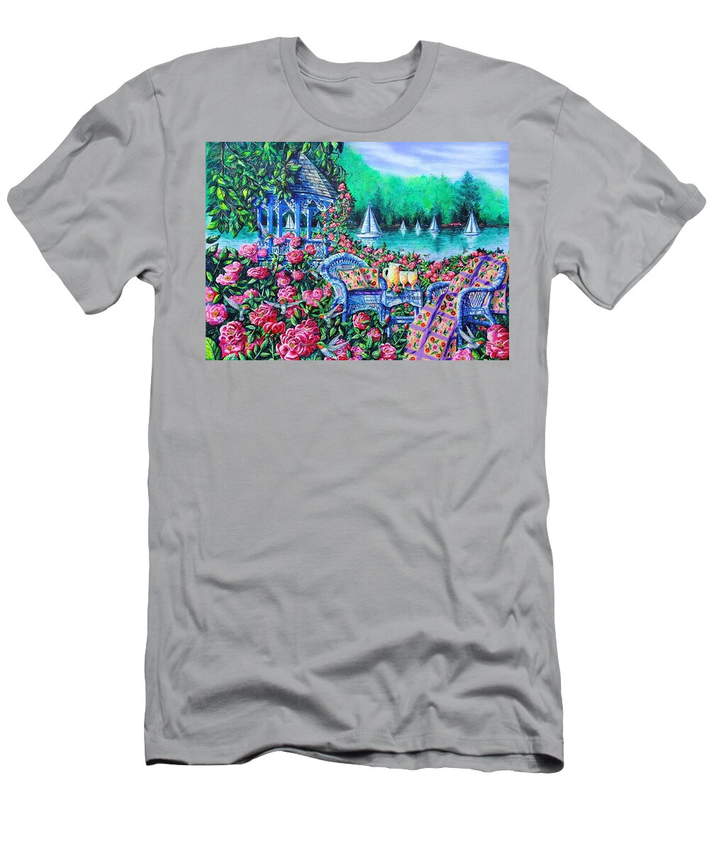 Roses T-Shirt featuring the painting Summer Lemonade by Diane Phalen