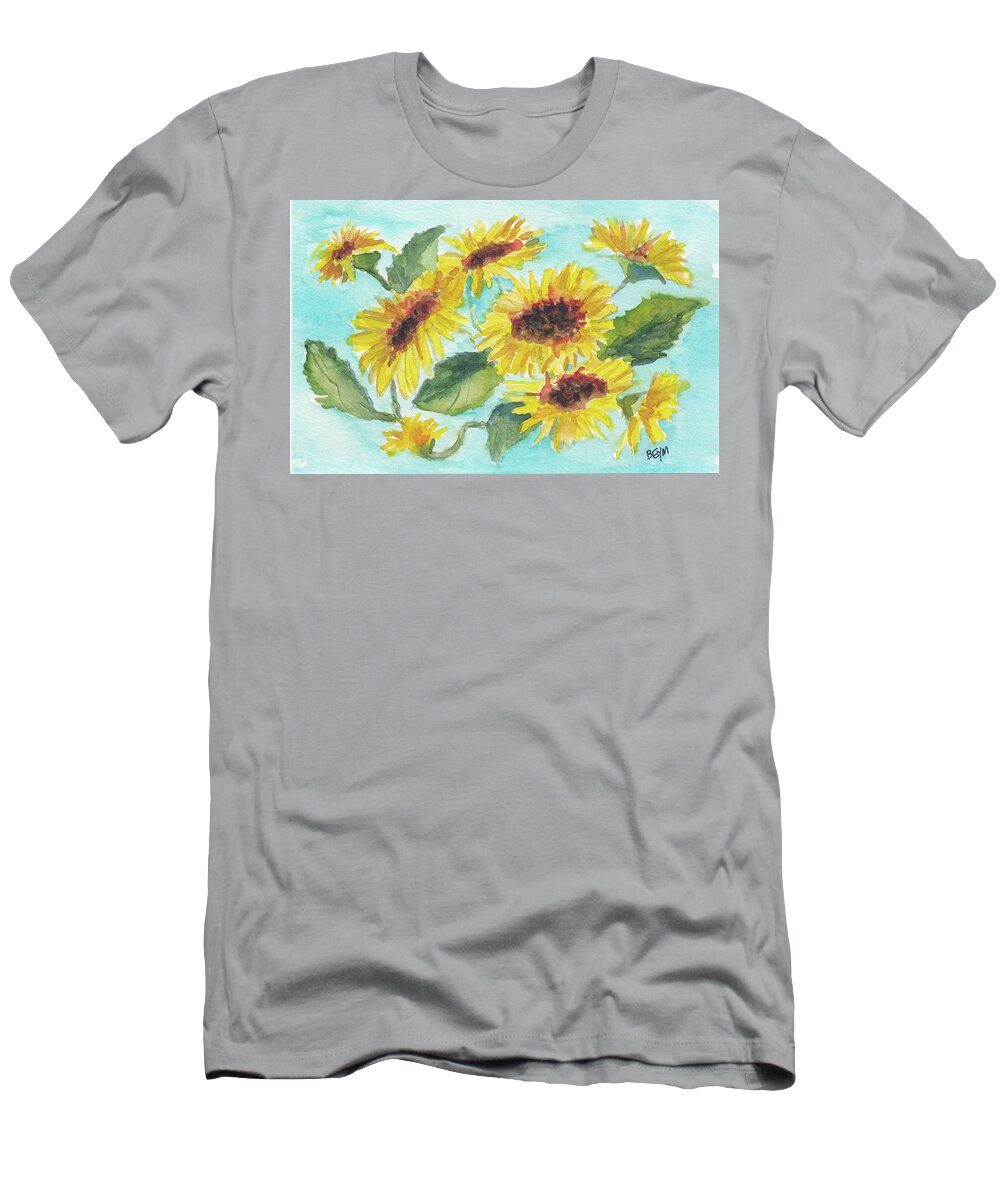 Sunflowers T-Shirt featuring the painting Sunflowers II by Clara Sue Beym
