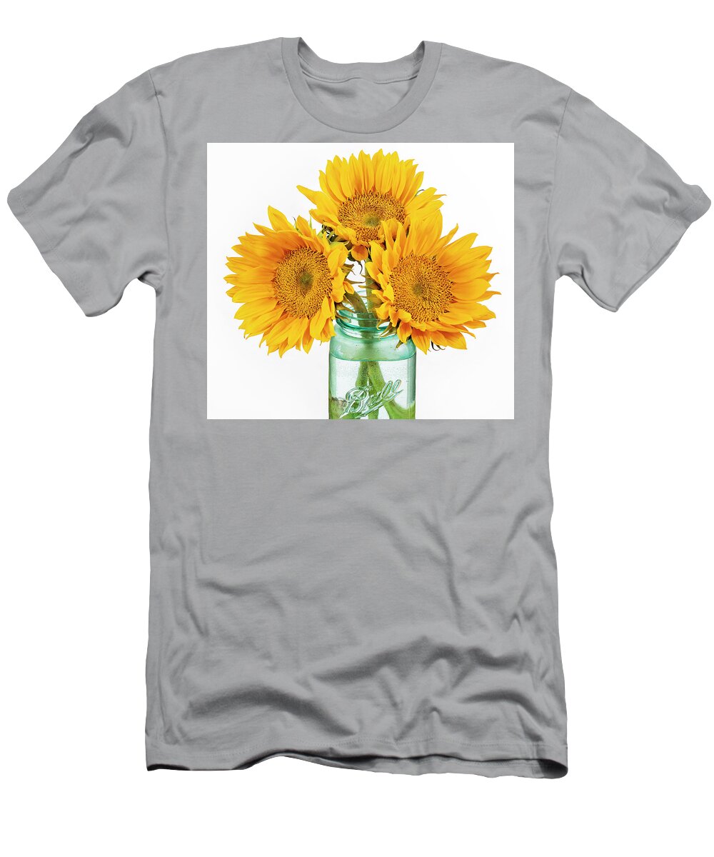 Sunflowers T-Shirt featuring the photograph Sunny Trio by John Rogers