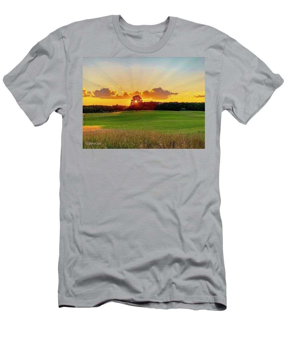  T-Shirt featuring the photograph Sunset by John Gisis