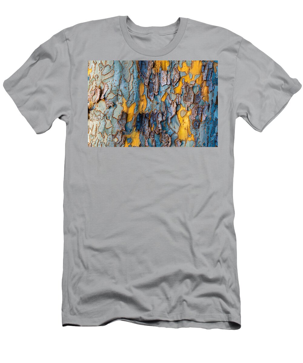 Tree Bark T-Shirt featuring the photograph Sycamore tree bark natural pattern 2 by Alessandra RC