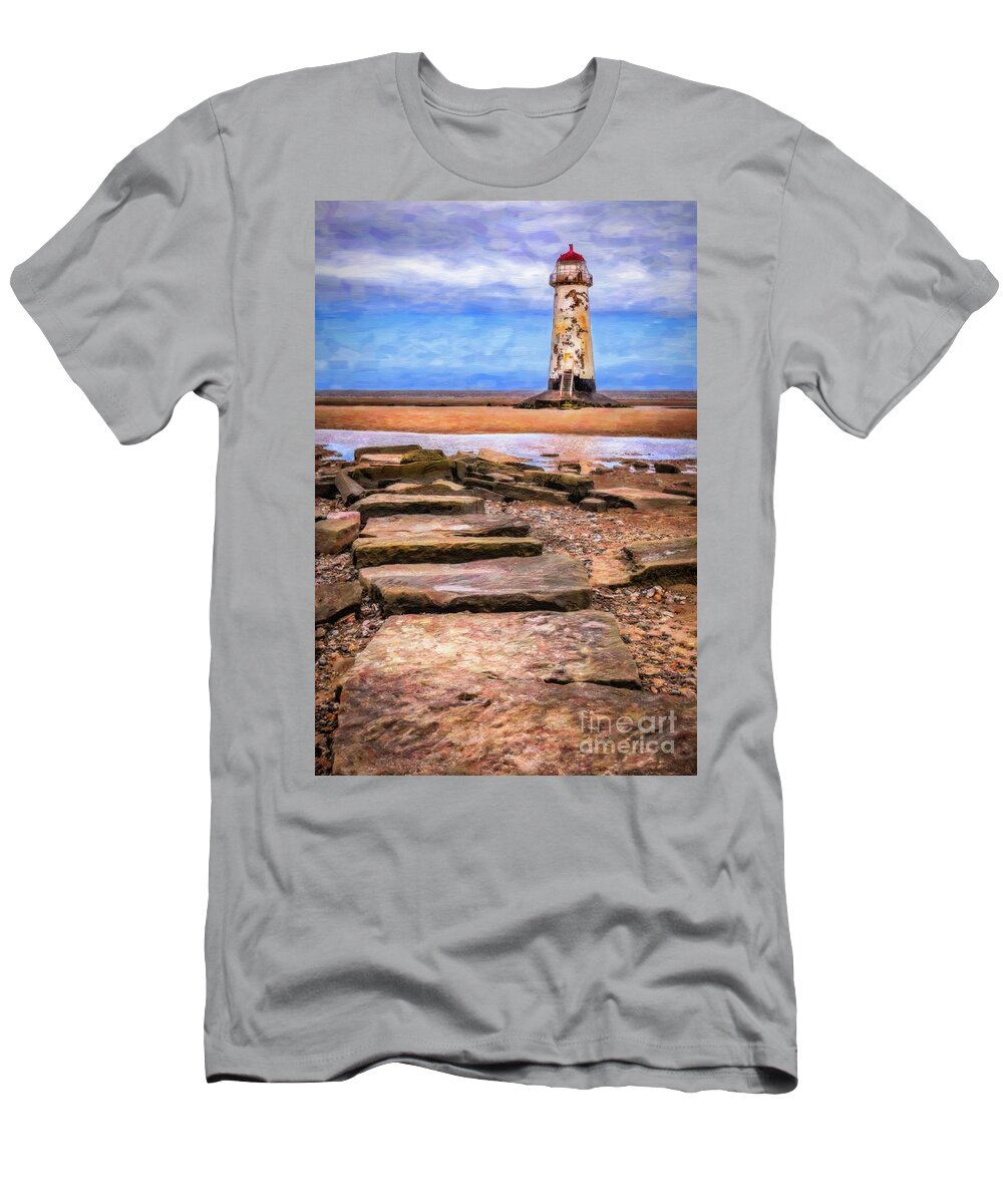 Talacre T-Shirt featuring the photograph Talacre Lighthouse Art by Adrian Evans