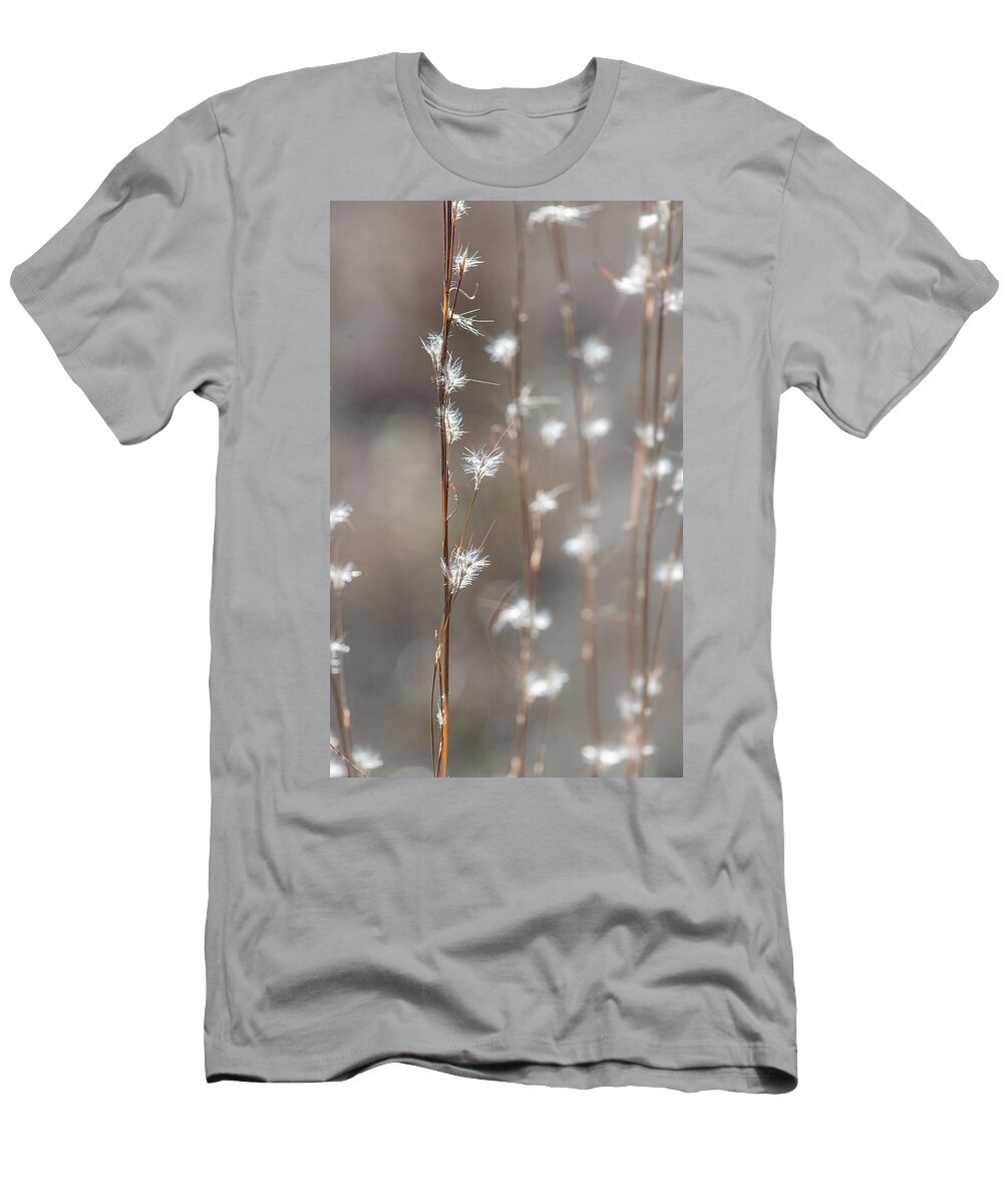 Tall T-Shirt featuring the photograph Tall Grass With White Seeds by Karen Rispin