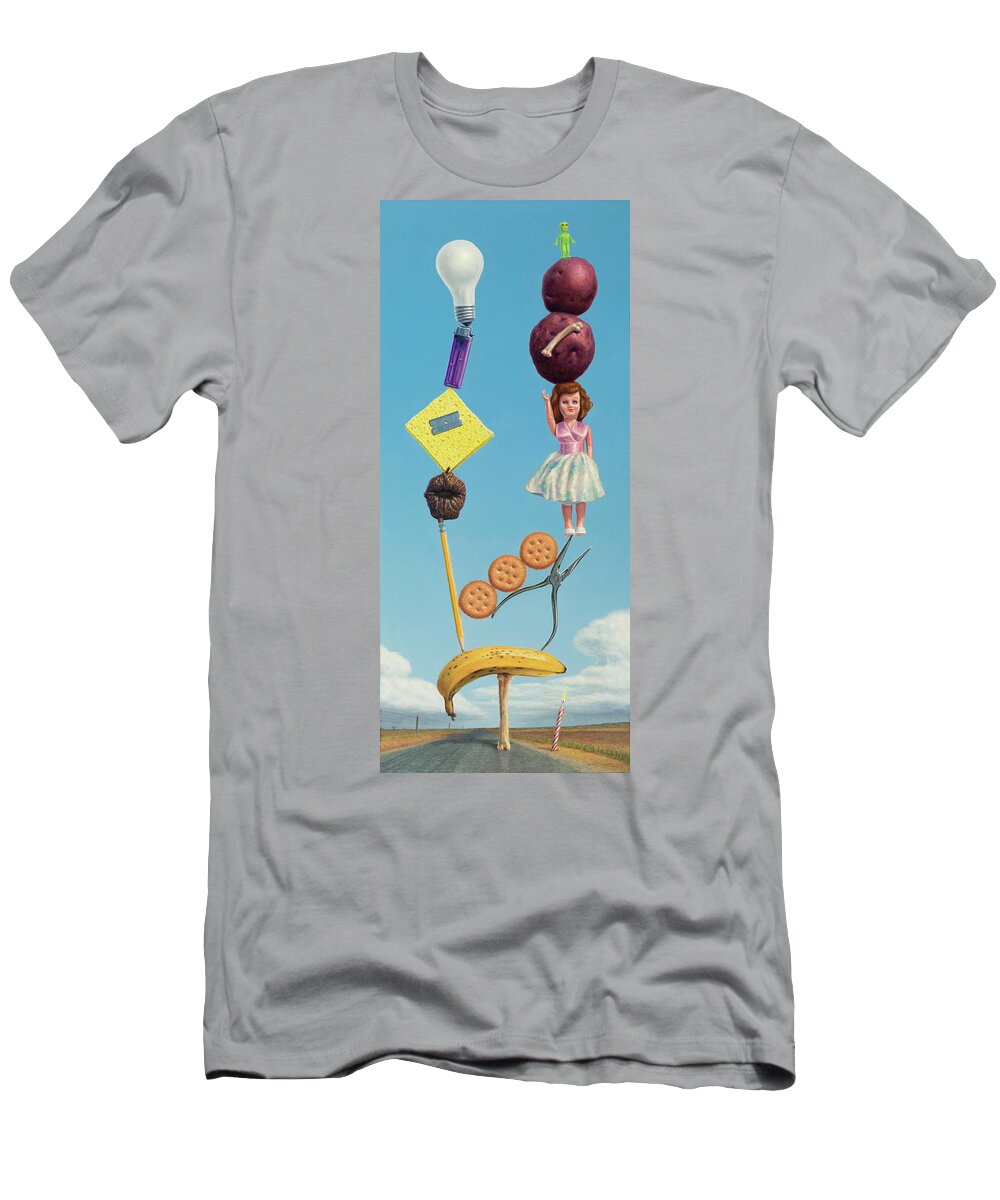 Still-life T-Shirt featuring the painting Tenuous Still-Life 2 by James W Johnson