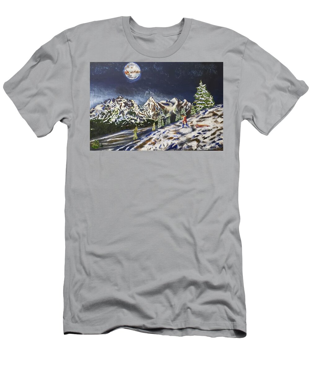 Teton Wonderland T-Shirt featuring the painting Teton Wonderland by Joseph Eisenhart