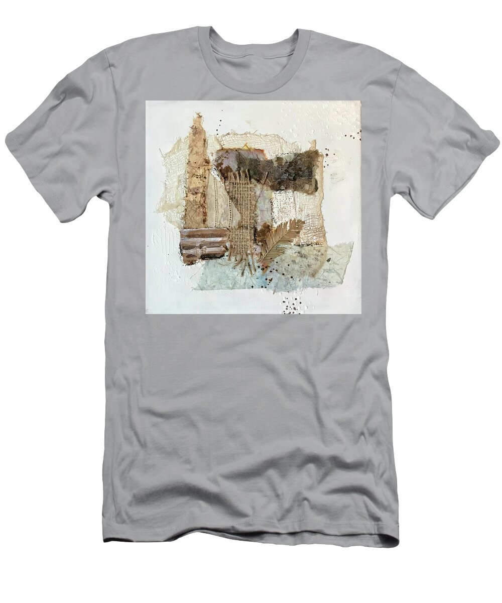 Mixed Media Collage T-Shirt featuring the photograph Rustic collage combining multiple natural elements #2 by Diane Fujimoto