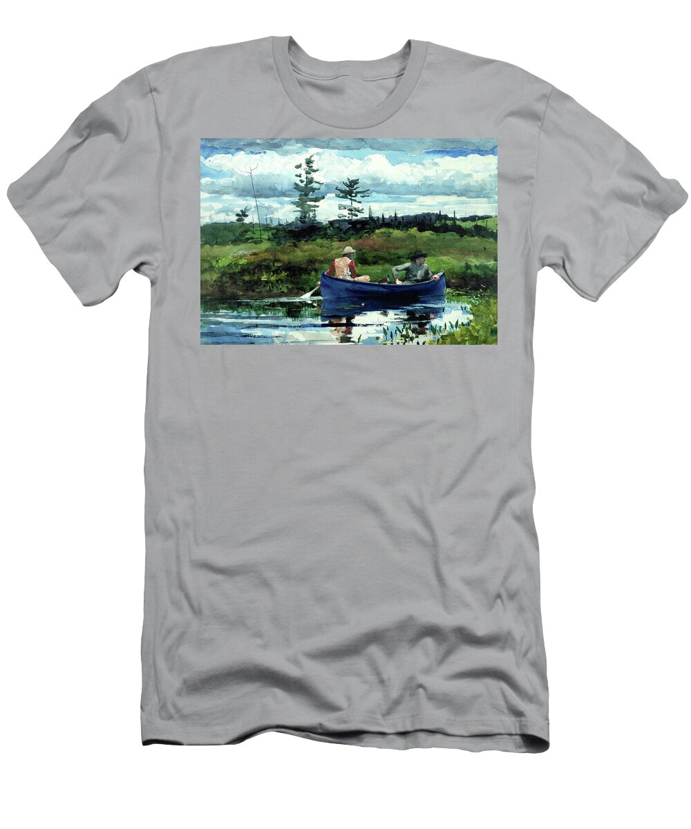 Winslow Homer T-Shirt featuring the painting The Blue Boat, 1892 by Winslow Homer