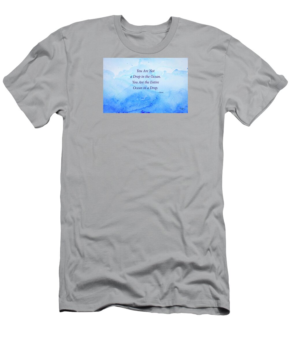 Rumi T-Shirt featuring the painting The Entire Ocean in a Drop by Stella Levi