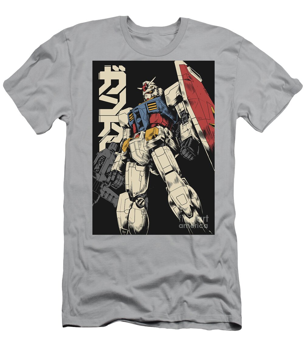 Gundam T-Shirt featuring the digital art the Gundam by Wahyudi Pratama