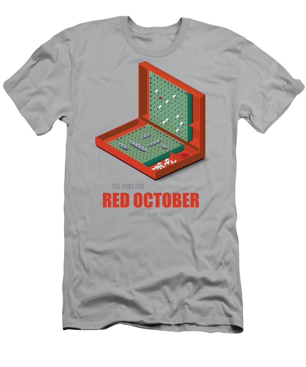 The Hunt For Red October T-Shirt featuring the digital art The Hunt for Red October - Alternative Movie Poster by Movie Poster Boy