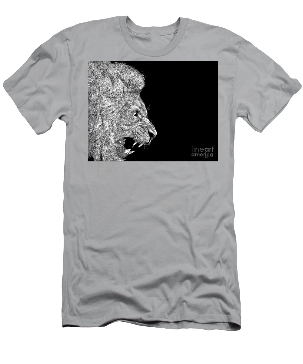Pointillism T-Shirt featuring the digital art The King by Joshua Barrios