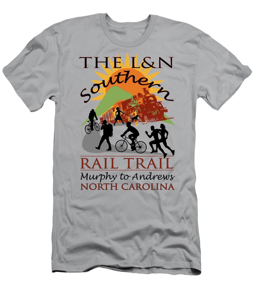 Train T-Shirt featuring the digital art The L and N Southern Rail Trail by Debra and Dave Vanderlaan