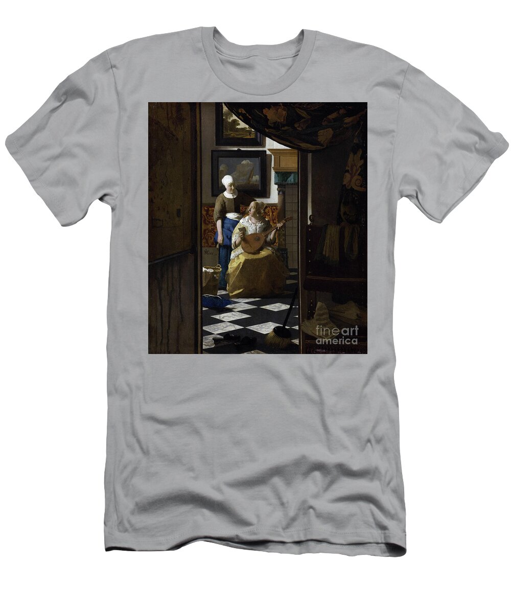 1670 T-Shirt featuring the painting The Love Letter by Vermeer
