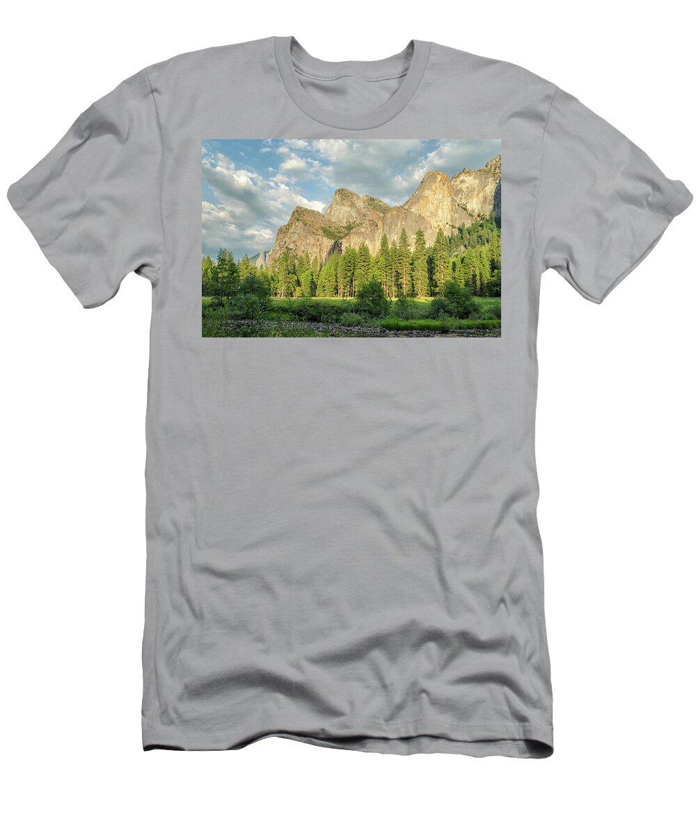 Yosemite Valley T-Shirt featuring the photograph The Majestic Yosemite Valley by Joseph S Giacalone