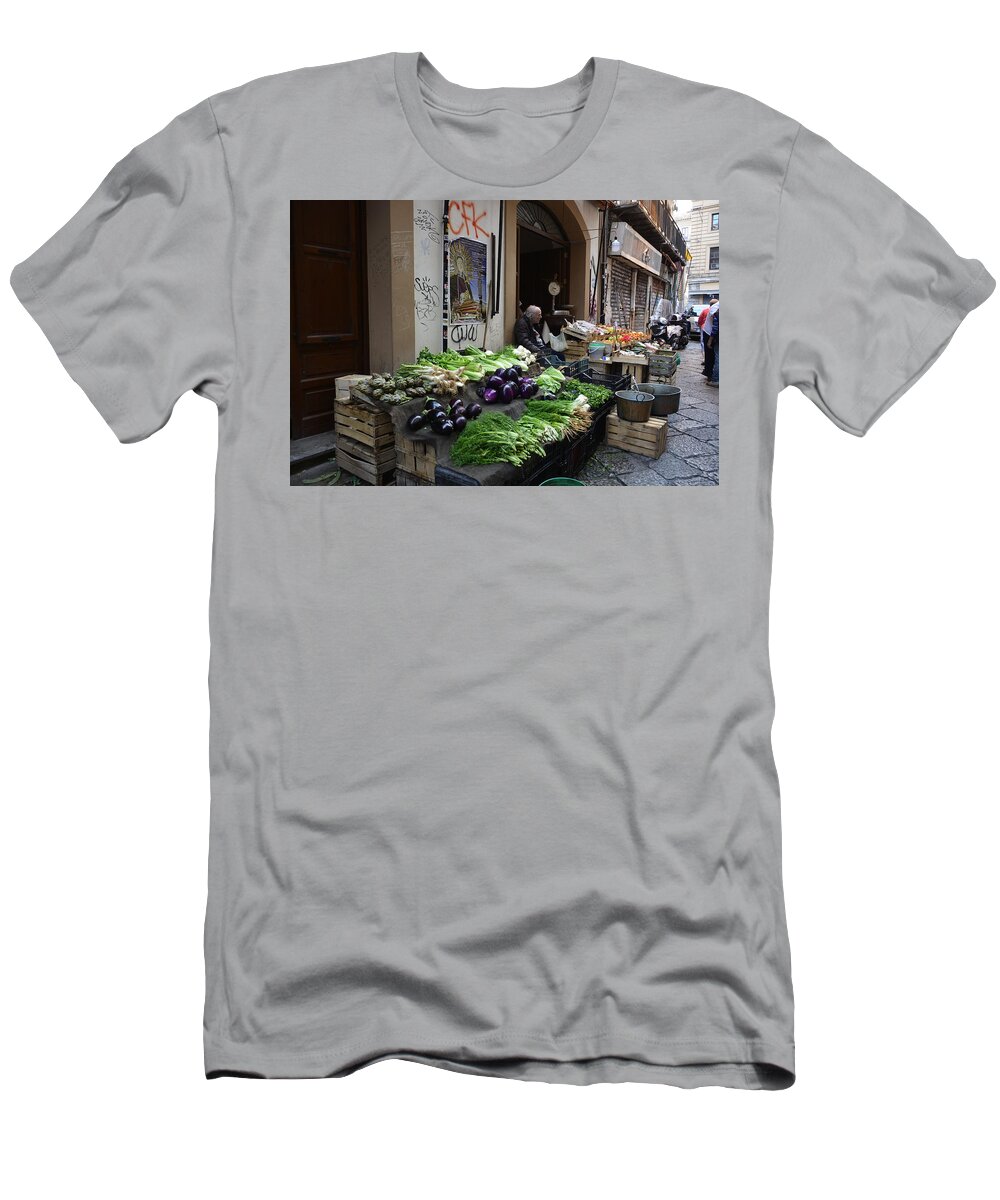 Market T-Shirt featuring the photograph The Market in Palermo, Sicily by Regina Muscarella