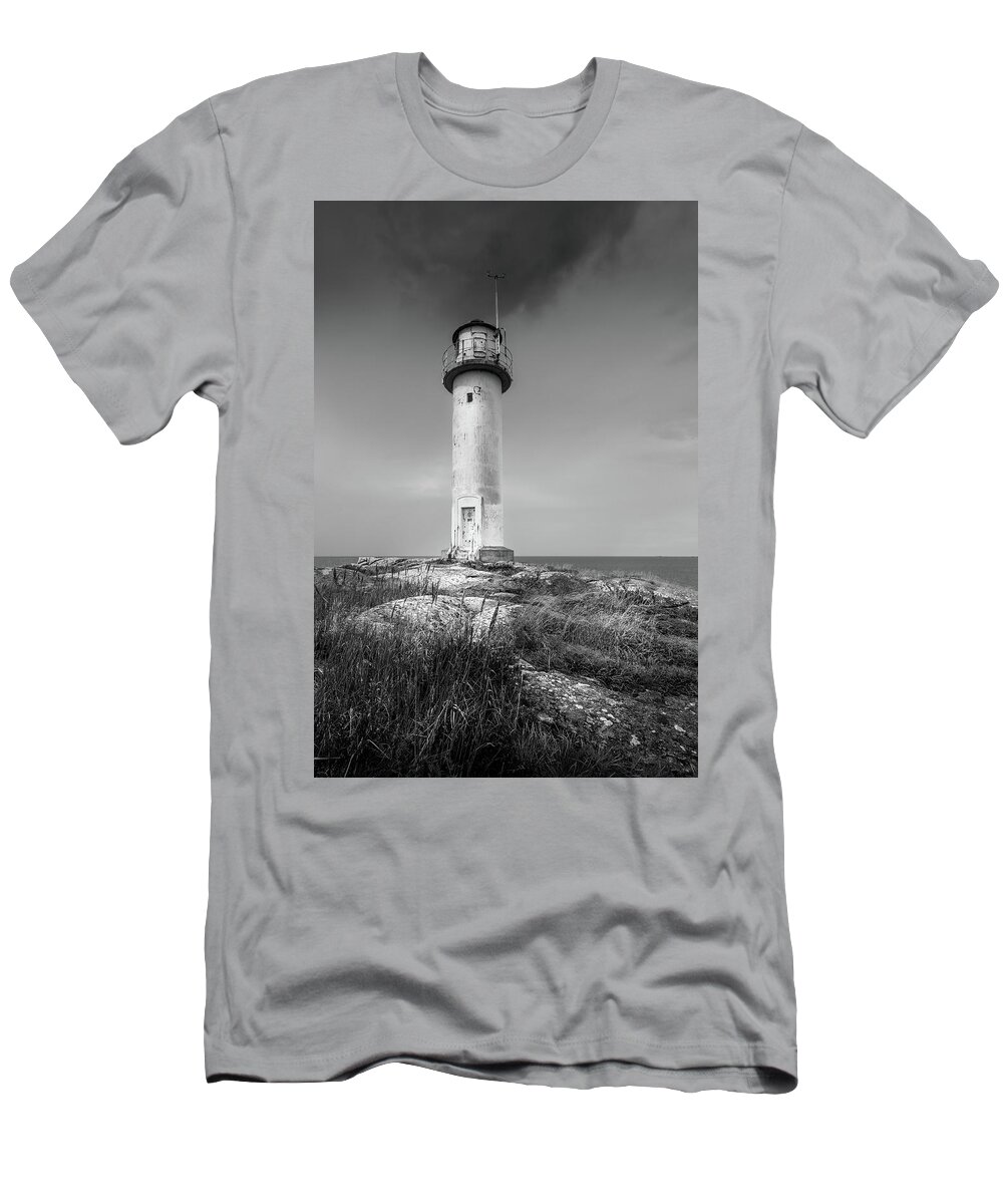 Black And White T-Shirt featuring the photograph The Old Lighthouse by Nicklas Gustafsson