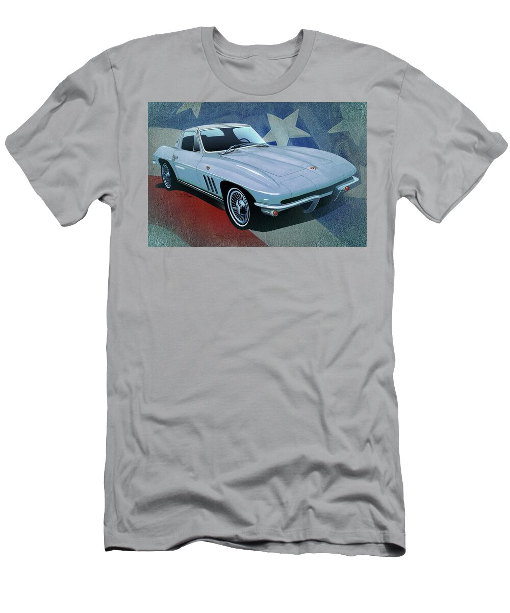 Art T-Shirt featuring the mixed media The Original Stingray 1963 by Simon Read