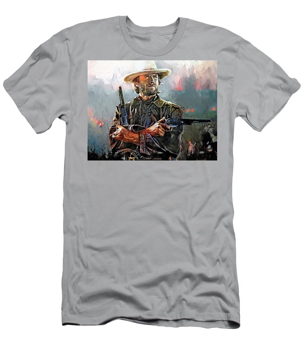 Clint Eastwood T-Shirt featuring the digital art The Outlaw Josey Wales by Mal Bray