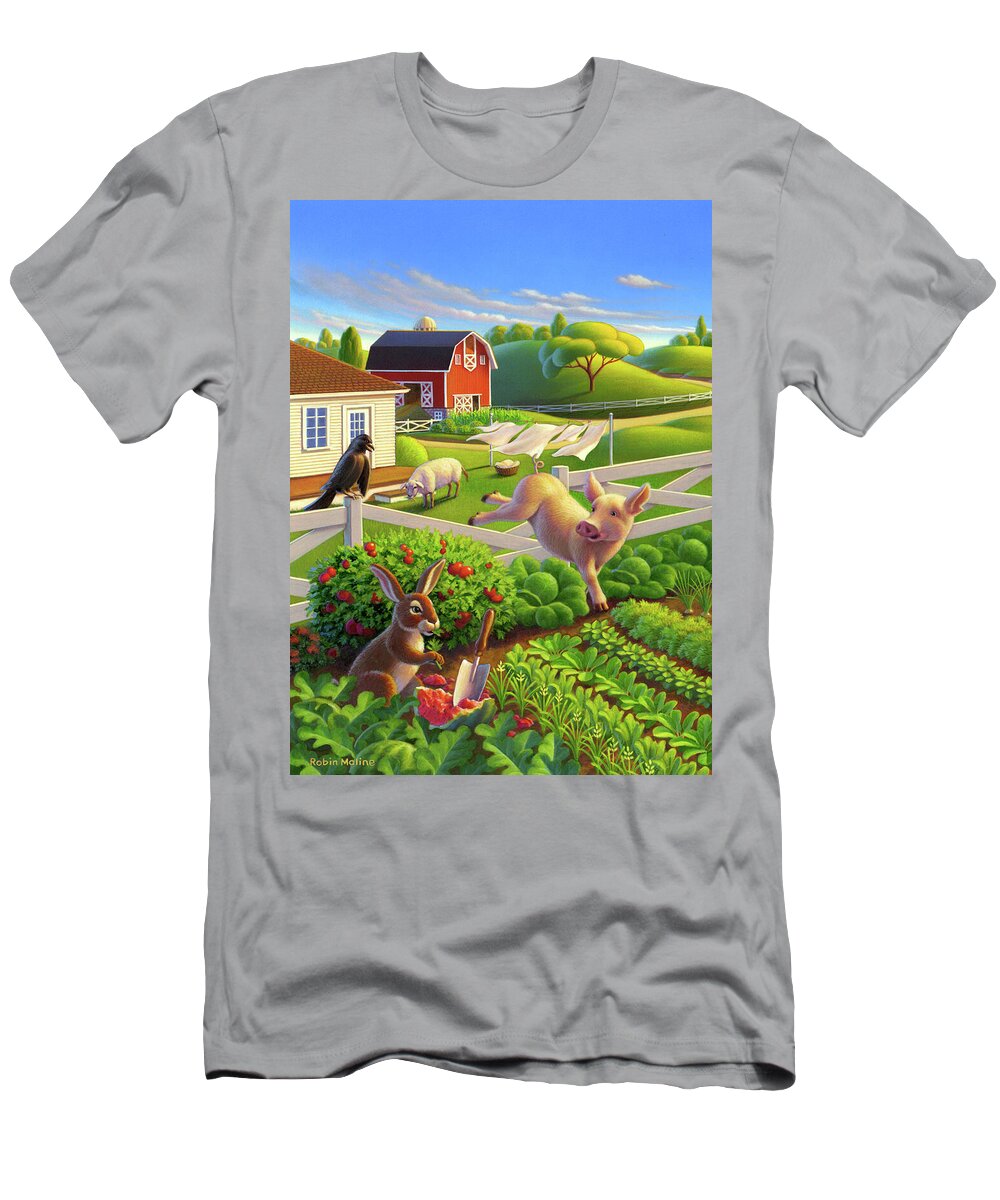 Farm Scene T-Shirt featuring the painting The Runaway by Robin Moline