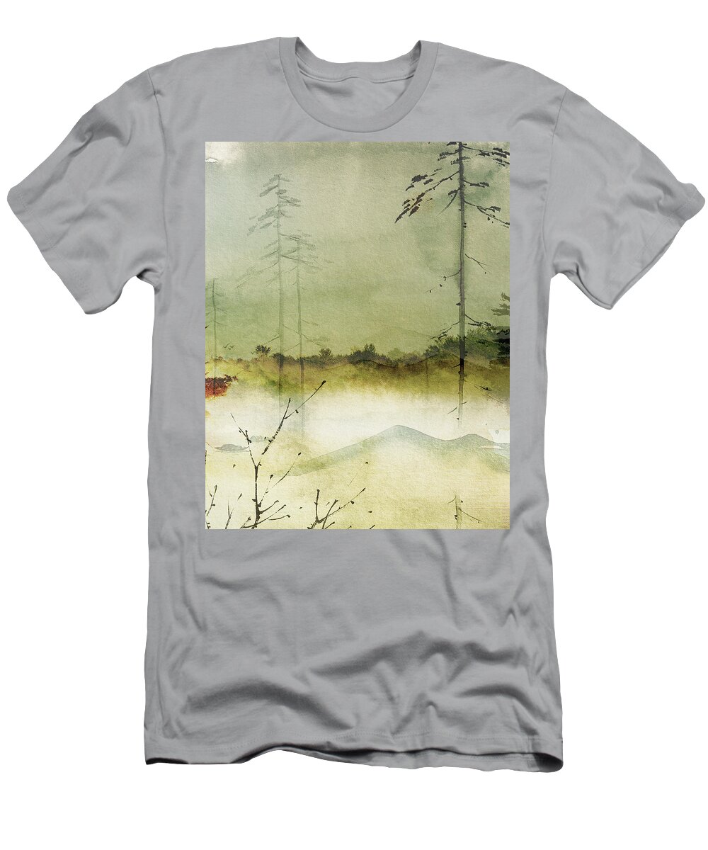 Watercolor Paintings T-Shirt featuring the mixed media The Stillness by Colleen Taylor