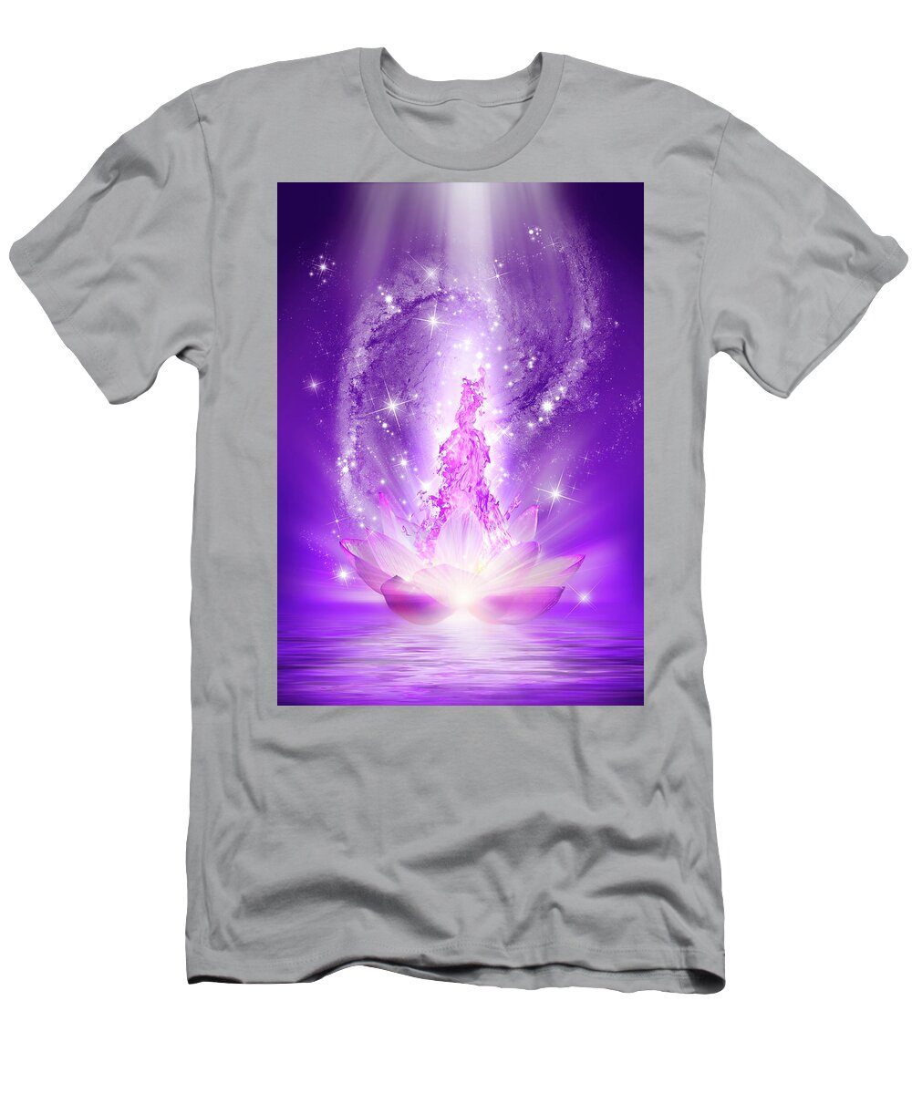 Endre T-Shirt featuring the digital art The Violet Flame 2 by Endre Balogh